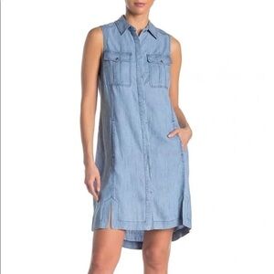 Trina Turk “Harbor” chambray button down shirt dress